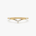 Load image into Gallery viewer, 0.70 Carat Round Shape Moissanite Curved Wedding Ring In Yellow Gold
