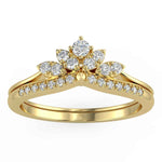 Load image into Gallery viewer, 0.80 Carat Curved Round Cut Moissanite Ring In White Gold
