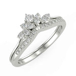 Load image into Gallery viewer, 0.80 Carat Curved Round Cut Moissanite Ring In White Gold
