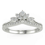 Load image into Gallery viewer, 0.80 Carat Curved Round Cut Moissanite Ring In White Gold
