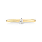 Load image into Gallery viewer, 0.8 Carat Pear Shape Solitaire Moissanite Ring in Yellow Gold
