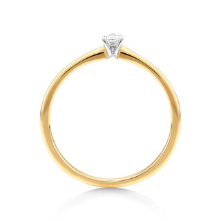 0.8 Carat Pear Shape Solitaire Moissanite Ring in Yellow Gold