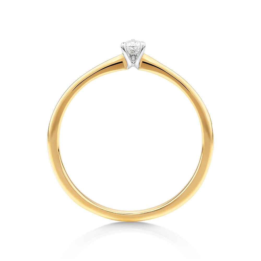 0.80 Carat Pear Shape Solitaire Moissanite Ring in Yellow Gold