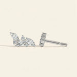 Load image into Gallery viewer, Side View Of Stud Earrings Floral Cluster Design
