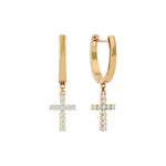 Load image into Gallery viewer, 1.20 Carat Moissanite Cross Dangle Earrings In White Gold
