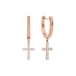 Load image into Gallery viewer, 1.20 Carat Moissanite Cross Dangle Earrings In White Gold
