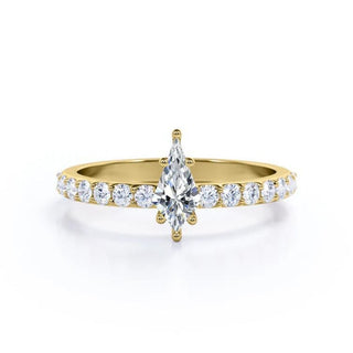 1.2 Carat Kite Shape Moissanite Engagement Ring In yellow Gold