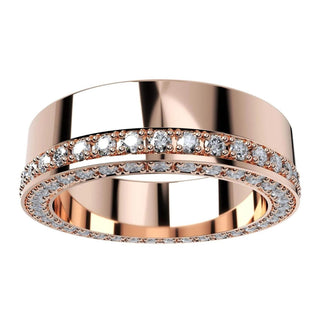 1.2 Carat Men's Moissanite Eternity Wedding Band In Rose Gold