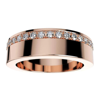 1.2 Carat Men's Moissanite Eternity Wedding Band In Rose Gold