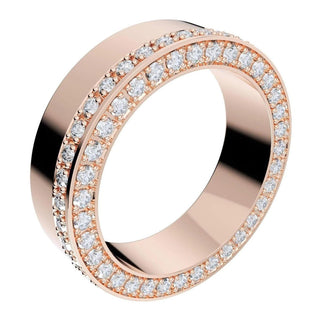 1.2 Carat Men's Moissanite Eternity Wedding Band In Rose Gold