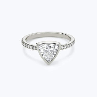 1.2 Carat Trillion Cut Moissanite Ring in White Gold