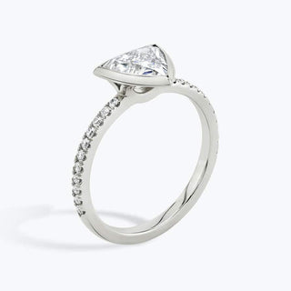 1.2 Carat Trillion Cut Moissanite Ring in White Gold