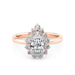 Load image into Gallery viewer, 1.20 Carat Pear Shaped Halo Moissanite Solitaire Ring in Yellow Gold
