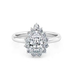Load image into Gallery viewer, 1.20 Carat Pear Shaped Halo Moissanite Solitaire Ring in Yellow Gold
