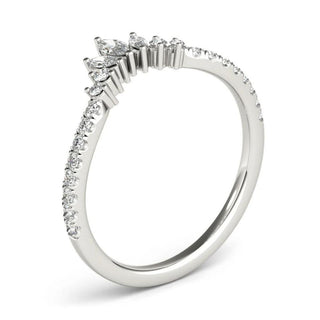 1.3 Carat Curved Moissanite Wedding Ring In White Gold