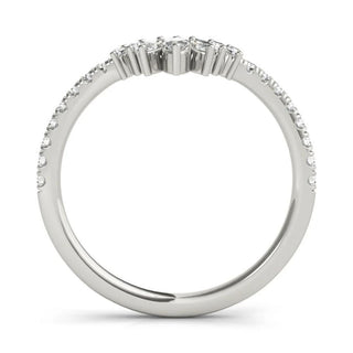 1.3 Carat Curved Moissanite Wedding Ring In White Gold