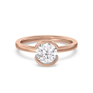 1.3 Carat Round Cut Solitaire Moissanite Engagement Ring In Rose Gold