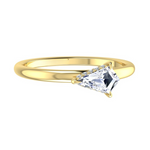 Load image into Gallery viewer, 1.3 Carat Kite Cut Hidden Halo Moissanite Ring in Yellow Gold
