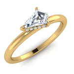 Load image into Gallery viewer, 1.3 Carat Kite Cut Hidden Halo Moissanite Ring in Yellow Gold
