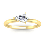 Load image into Gallery viewer, 1.3 Carat Kite Cut Hidden Halo Moissanite Ring in Yellow Gold
