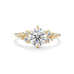 Load image into Gallery viewer, 1.50 Carat Round Cut Moissanite Cluster Engagement Ring In White Gold
