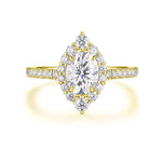 Load image into Gallery viewer, 1.50 Ct Oval Cut Moissanite Halo Engagement Ring in Yellow Gold
