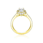 Load image into Gallery viewer, 1.50 Ct Oval Cut Moissanite Halo Engagement Ring in Yellow Gold
