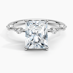 Load image into Gallery viewer, 1.50 Radiant Shaped Moissanite 5 Stone Engagement Ring in Yellow Gold
