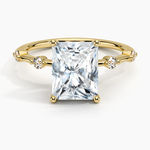 Load image into Gallery viewer, 1.50 Radiant Shaped Moissanite 5 Stone Engagement Ring in Yellow Gold
