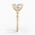 Load image into Gallery viewer, 1.50 Radiant Shaped Moissanite 5 Stone Engagement Ring in Yellow Gold

