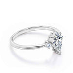 Load image into Gallery viewer, 1.50 Carat Kite &amp; Round Shape Moissanite Three Stone Ring In White Gold
