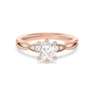 1.5 Carat Round Cut Five Stone Moissanite Ring in Rose Gold