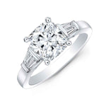 Load image into Gallery viewer, 2 Carat Cushion Cut 5 Stone Moissanite Ring in White Gold
