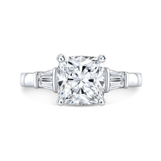 2 Carat Cushion Cut Five Stone Moissanite Ring in White Gold