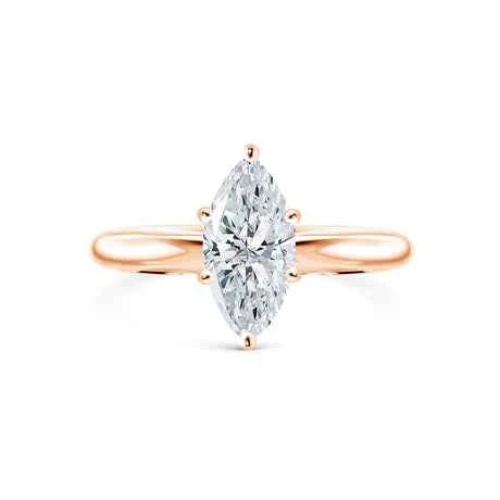 1.50 Carat Marquise Cut Moissanite Solitaire Ring in White Gold