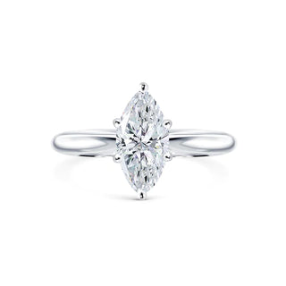 1.5 Carat Marquise Cut Solitaire Moissanite Ring in White Gold