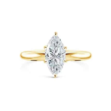1.50 Carat Marquise Cut Moissanite Solitaire Ring in White Gold