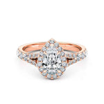 Load image into Gallery viewer, 1.50 Ct Pear Cut Moissanite Split Shank Engagement Ring in White Gold
