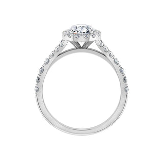 1.5 Carat Pear Cut Moissanite Engagement Ring in White Gold