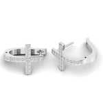 Load image into Gallery viewer, 1.80 Carat Round Moissanite Cross Hoop Earrings In White Gold
