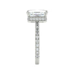 Load image into Gallery viewer, 1.50 Carat Radiant Shape Hidden Halo Moissanite Ring in White Gold
