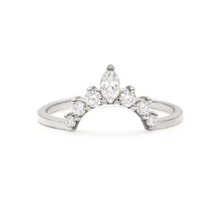 1 Carat Curved Moissanite Wedding Ring In White Gold