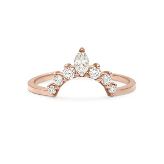 1 Carat Curved Moissanite Wedding Ring In Rose Gold