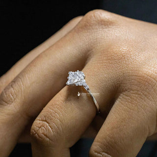 1 Carat Pear Shaped Moissanite Cluster Ring