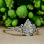 Load image into Gallery viewer, 1 Carat Pear Shaped Moissanite Cluster Ring
