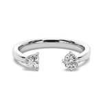 Load image into Gallery viewer, 1 Carat Round and Trillion Cut Toi Et Moi Moissanite Ring in White Gold
