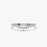 Load image into Gallery viewer, 1 Carat Round Cut Moissanite Curved Ring In White Gold
