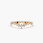 Load image into Gallery viewer, 1 Carat Round Cut Moissanite Curved Ring In Yellow Gold

