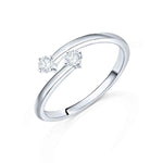Load image into Gallery viewer, 1 Carat Round Cut Moissanite Toi Et Moi Engagement Ring In White Gold
