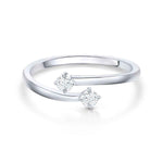 Load image into Gallery viewer, 1 Carat Round Cut Moissanite Toi Et Moi Engagement Ring In White Gold
